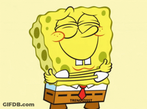 Spongebob Hugging Himself Trendizisst GIF