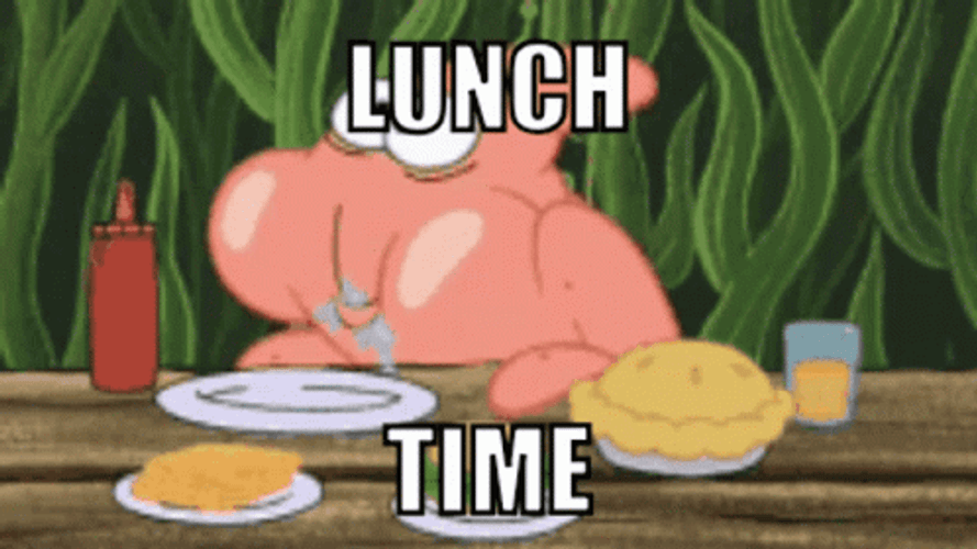 Spongebob Hungry Patrick Star Lunch Time GIF