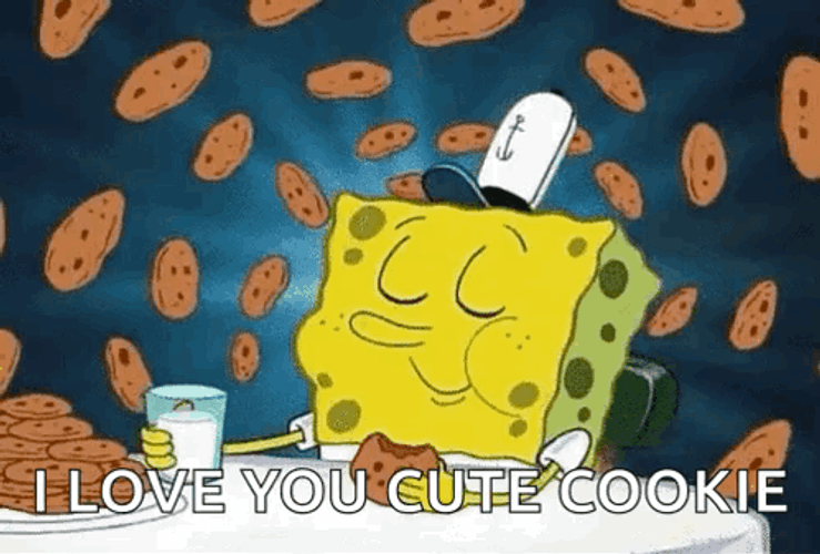 SpongeBob I Love You Cute Cookie GIF