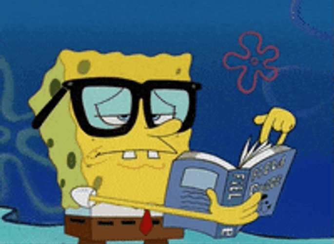 Spongebob I Need It Nerd Reading Flipping Pages GIF