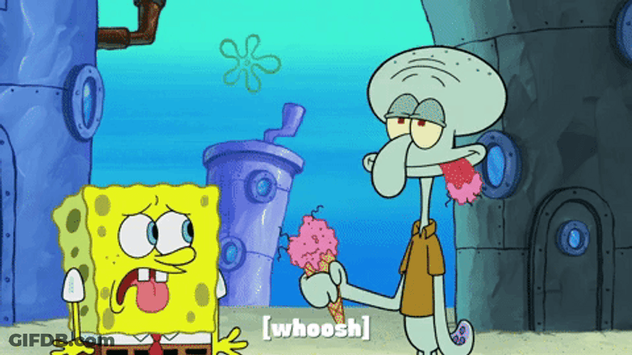 Spongebob Ice Cream Flies Over Your Head GIF