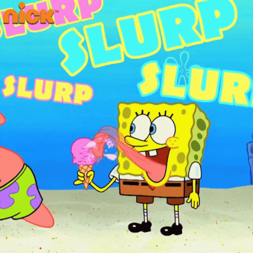 Spongebob Ice Cream Slurp GIF