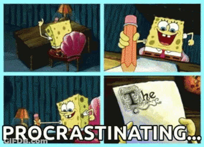 SpongeBob In A State Of Procrastination GIF
