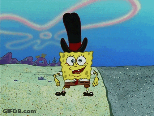 SpongeBob In Black Top Hat GIF