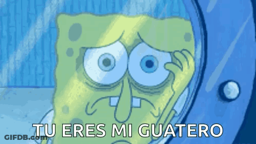 SpongeBob In Mirror Says Tu Eres Mi Guatero GIF