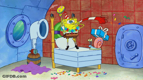 SpongeBob In Party Hat GIF