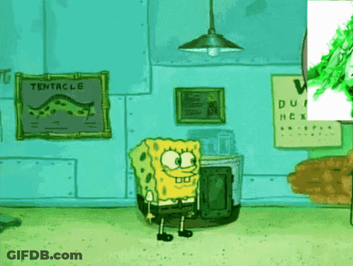 SpongeBob In Room With Tentacle Poster GIF