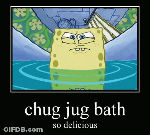 SpongeBob In Water Chug Jug Bath So Delicious GIF