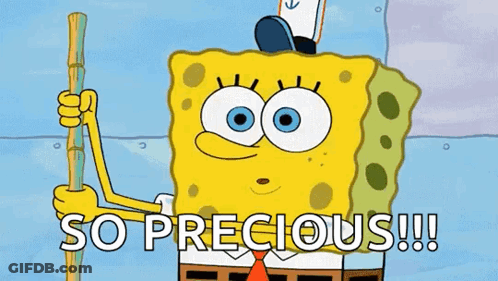 Spongebob Is Holding A Stick And Saying So Precious !!! GIF
