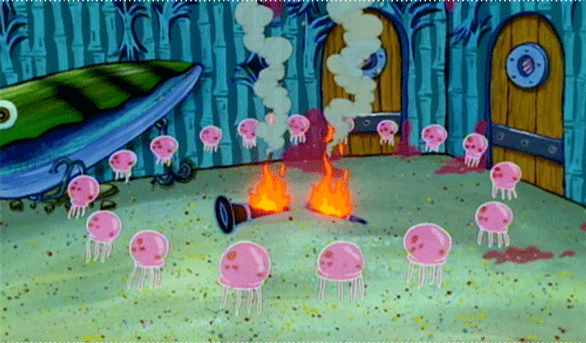 SpongeBob Jelly Fish Dancing Underwater GIF
