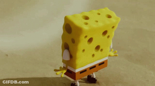SpongeBob Jumping In Air With Eyes Closed GIF