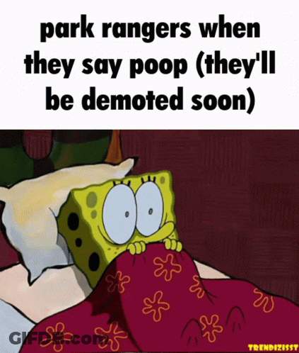 SpongeBob Laying In Bed Park Rangers When They Say Poop GIF
