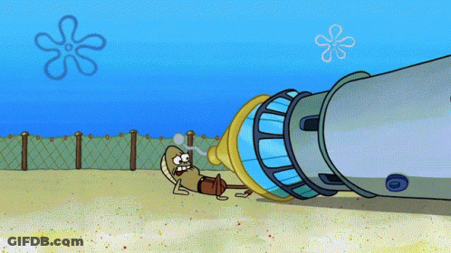 Spongebob Laying Next To Rocket GIF