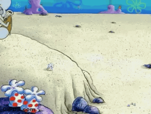 Spongebob Laying On Sand GIF