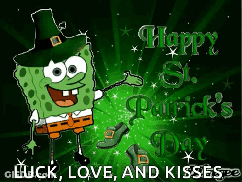 SpongeBob Leprechaun Hat Happy St. Patrick's Day GIF