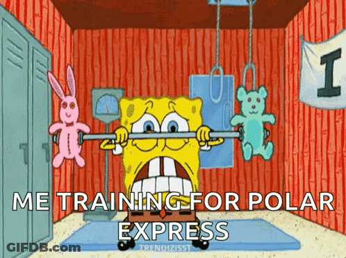 Spongebob Lifting Barbell Me Training For Polar Express GIF