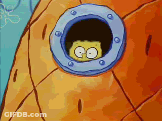 SpongeBob Looking Out Of Pineapple GIF