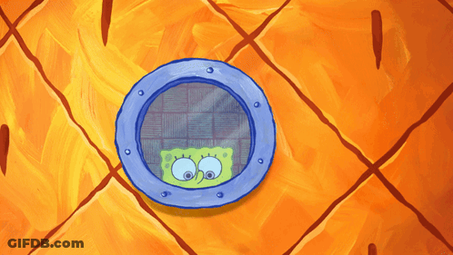 Spongebob Looking Out Of Pineapple Window GIF
