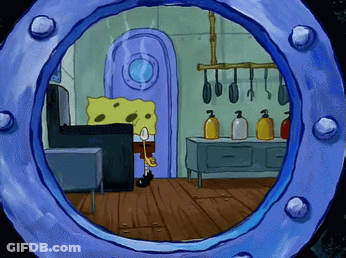 SpongeBob Looking Out Window GIF
