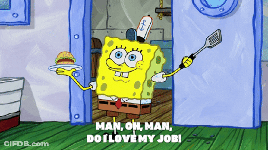Spongebob Love His Fire Job GIF