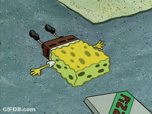 SpongeBob Lying Next To Pizza Box GIF