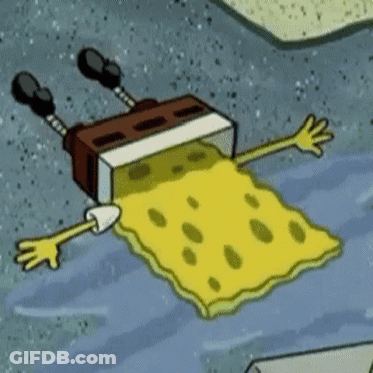 SpongeBob Lying On Ground With Arms Out GIF
