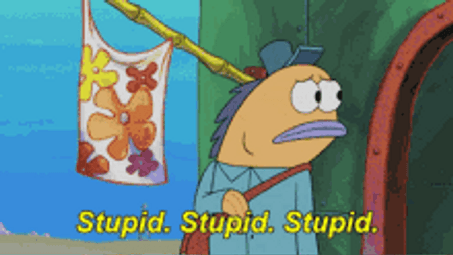 Spongebob Mail Fish Stupid People Slap Head GIF