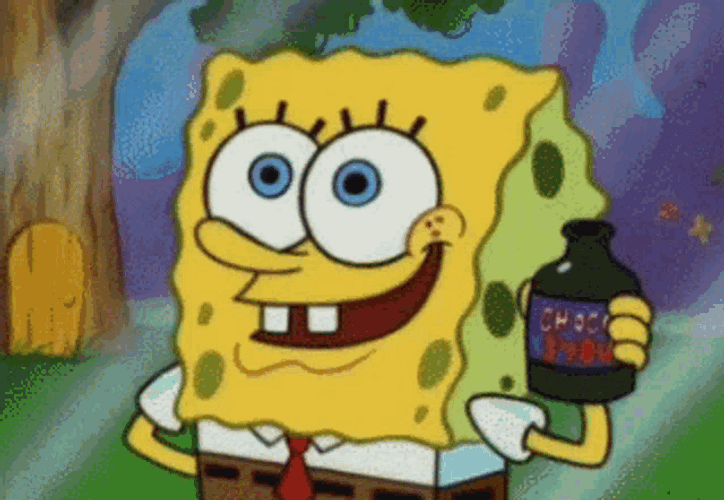 Spongebob Making Chocolate Syrup Cool Bubble GIF