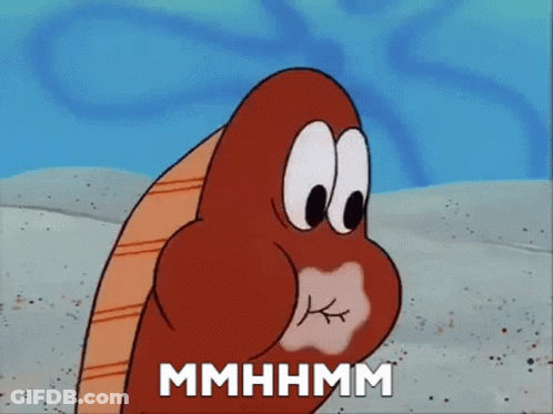 Spongebob Making Funny Face Saying Mmhhmm GIF