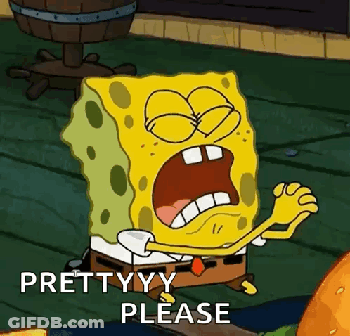 Spongebob Making Funny Face Saying Pretty Please GIF