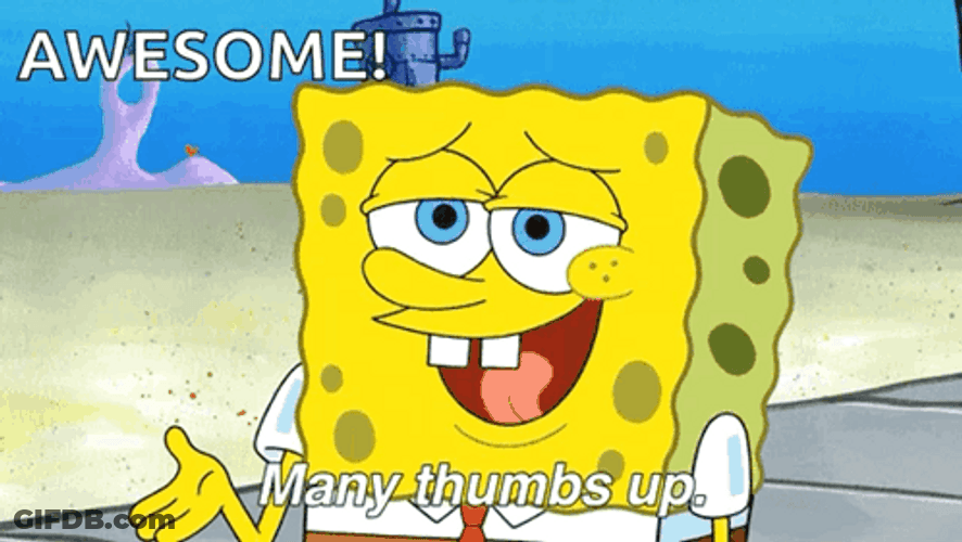 SpongeBob Many Thumbs Up GIF