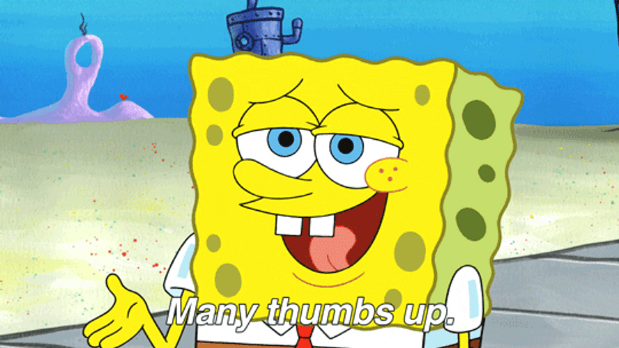 SpongeBob Many Thumbs-Up GIF