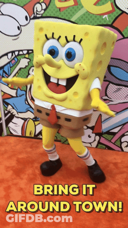Spongebob Mascot Bring It Around Town Dance GIF