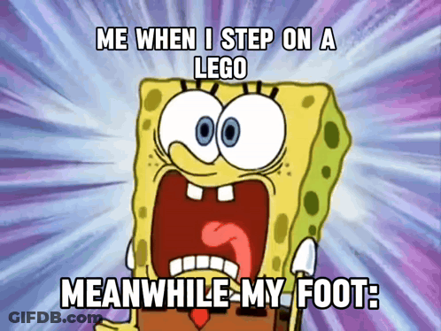 SpongeBob Me When I Step On A Lego GIF
