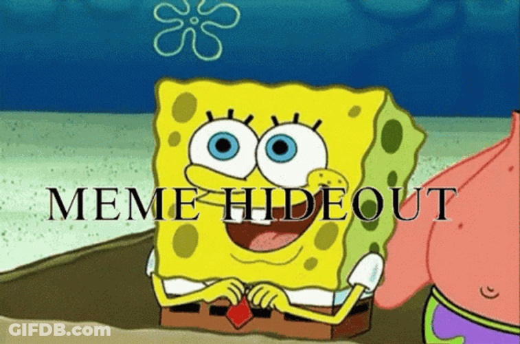 Spongebob Meme Hideout Rainbow Happy Smile GIF