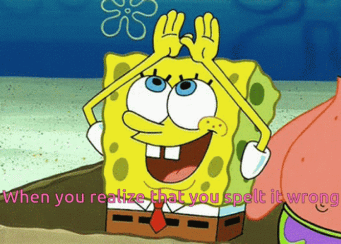 Spongebob Meme Wrong Spelling IDGAF Rainbow GIF