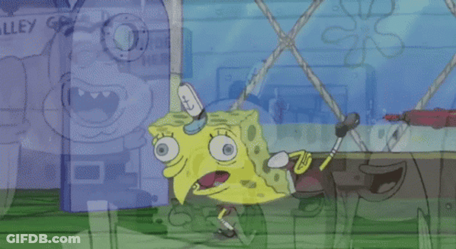 Spongebob Mocking Black And White GIF