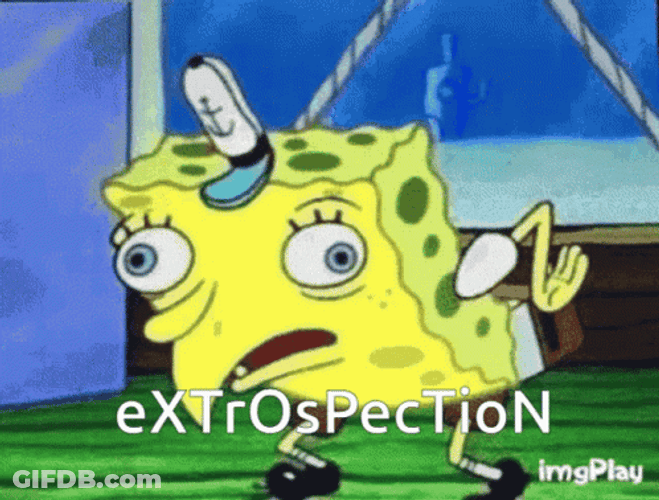 Spongebob Mocking Extrospection GIF