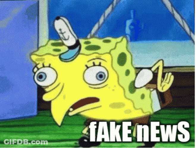 Spongebob Mocking Fake News GIF