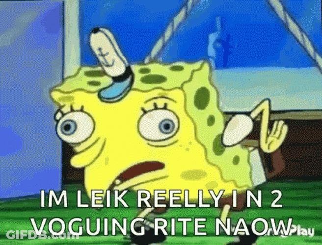 Spongebob Mocking Mispelled Words GIF