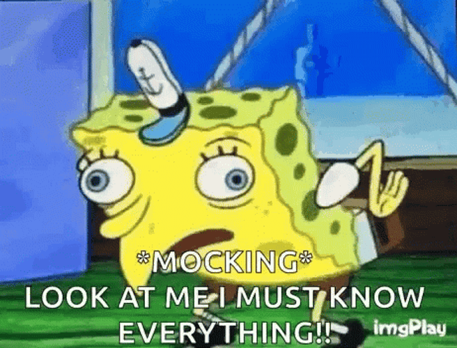 Spongebob Mocking Must Know Everything GIF