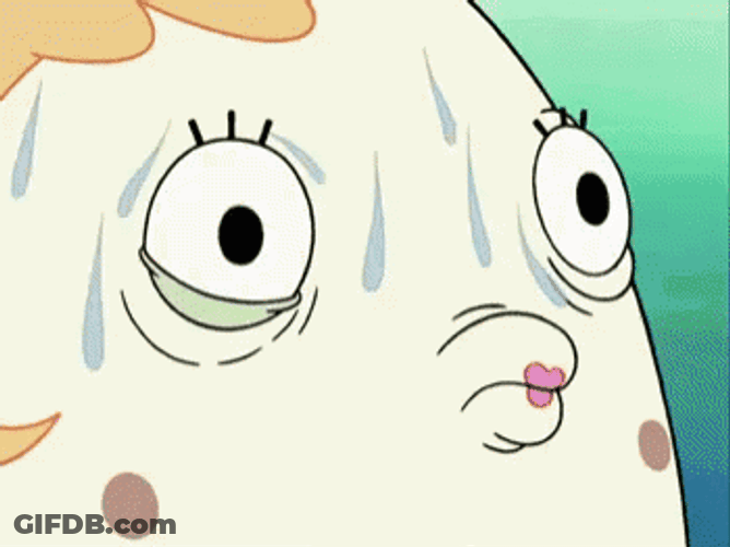 SpongeBob Mrs Puff Nervous Sweat GIF