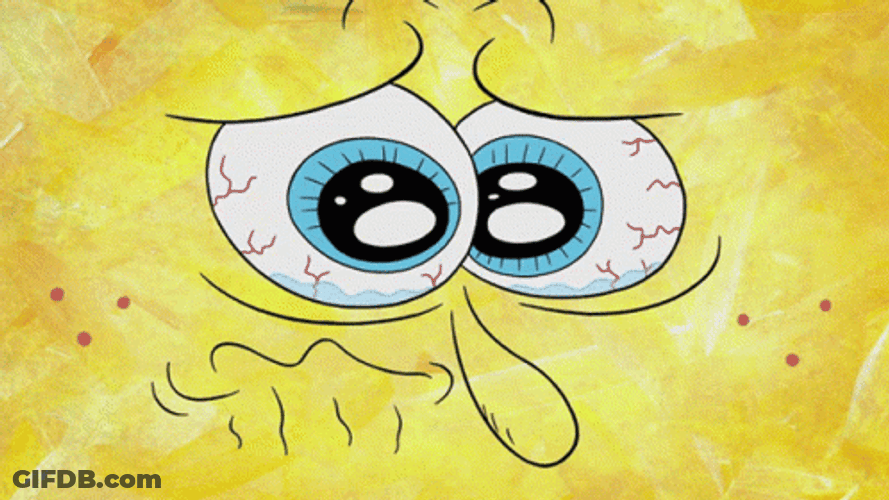 Spongebob Not Like This Reaction With Teary Eyes GIF