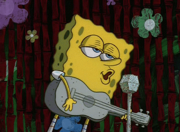 Spongebob On Guitar Singing GIF