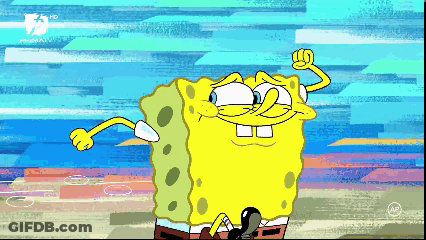 Spongebob On TV Screen With AP Watermark GIF