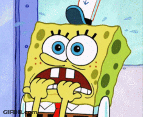 SpongeBob Open Mouth With Toothbrush On Head GIF
