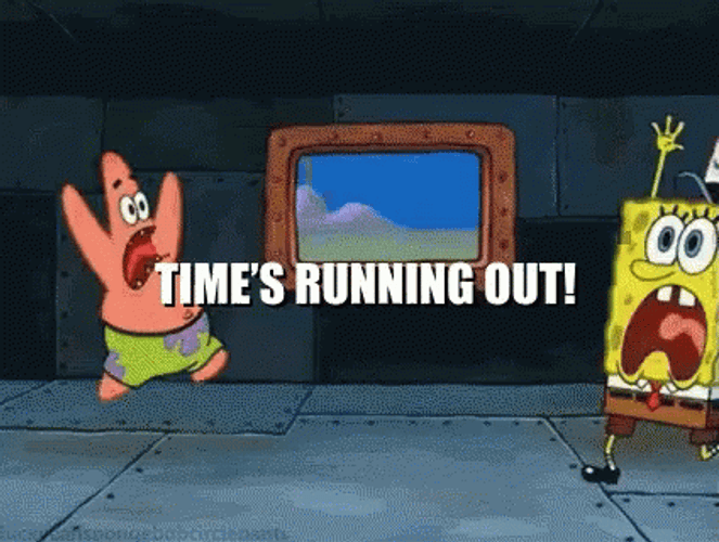 SpongeBob Panicking About Time GIF