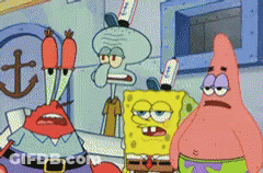 Spongebob Patrick And Squidward Are Standing Next To Each Other GIF