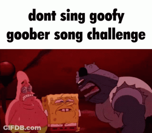 Spongebob Patrick And Turtle Don't Sing Goofy Goober Song Challenge GIF