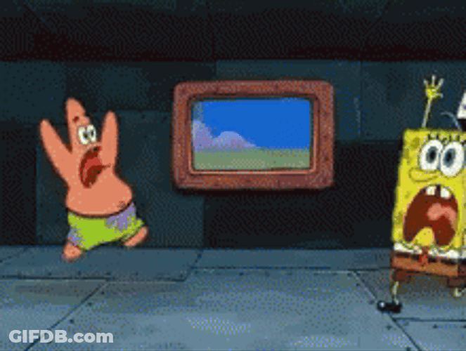 SpongeBob Patrick Freak Out Running GIF